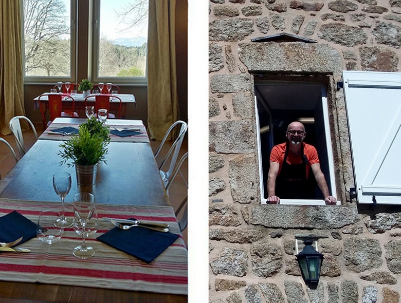 Façade du restaurant La Table de Fred au Domaine de Rilhac - hôtel en Ardèche